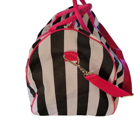 Victoria's Secret Weekender Striped Duffle Bag Adjustable Strap - Picture 5 of 11
